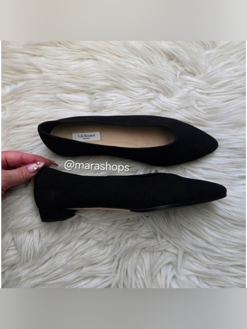 L.K. Bennett Constance Suede Ballet Black